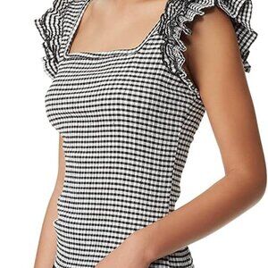 Circus NY - Classic Gingham Ruffle Sleeve Blouse